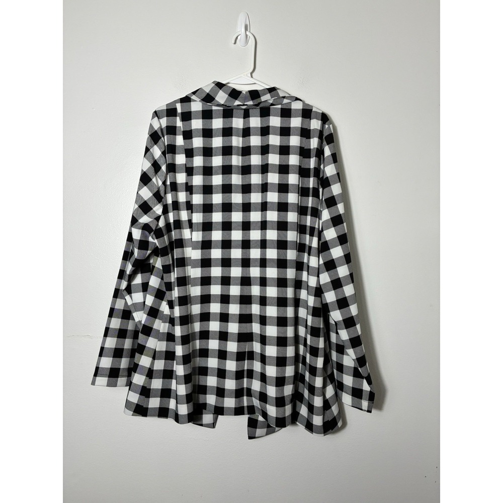 NEW! Torrid Studio Shawl Collar Blazer In Retro Plaid Sz 2XL Black /white - Picture 5 of 8
